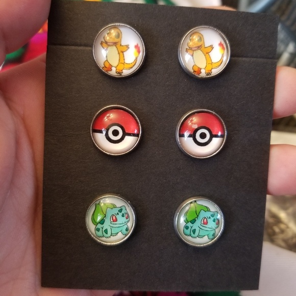 3 Pokemon Stud Earrings - Picture 2 of 3
